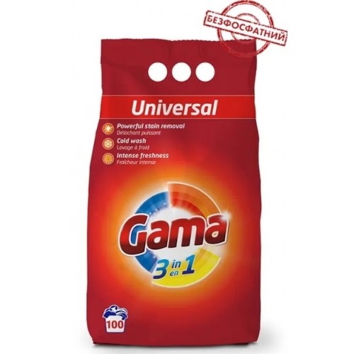 Пральний порошок Gama 3в1 універсал (100пр) 6кг