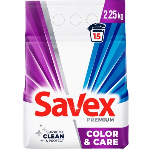 Пральний порошок Savex Premium COLOR&CARE 2in1 2,25кг