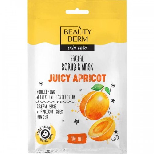 BEAUTYDERM Маска-скраб для обличчя Juicy Apricot 10мл