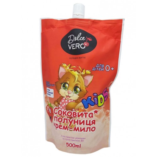 Рідке мило Dolce Vero Соковита полуниця 500мл дой-пак