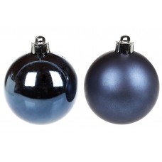 Набір новорічних кульок Bonadi 6см (темно-синій) 6шт