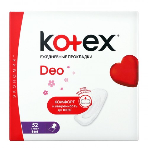 Прокладки Кotex Супер Deo 52 шт