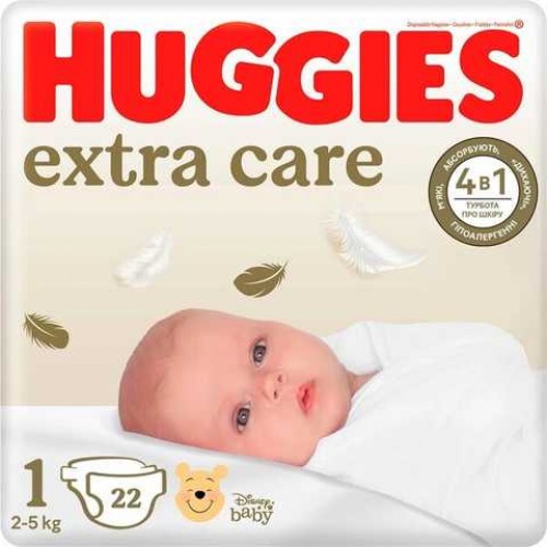 Підгузники дитячі Huggies extar care №1 2-5кг 22шт