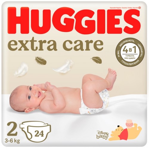 Підгузники дитячі Huggies extar care №2 3-6кг 24шт