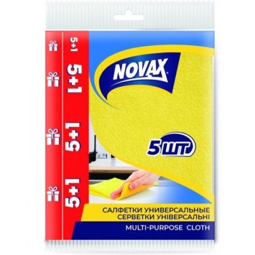 Серветки універсальні віскозні Novax 30*34см 6шт