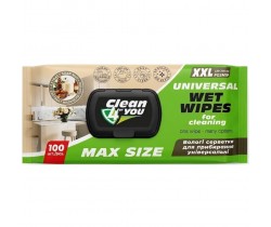Серветки для прибирання Clean4You 100шт З екстрактом мильного горіха