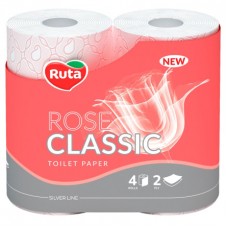 Туалетний папір Ruta Classic 2шар рожевий 4рул