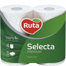 Туалетний папір Рута Selesta Premium 3 шар білий 4шт