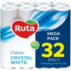 Туалетний папір Рута Classic 2 шар білий 32шт