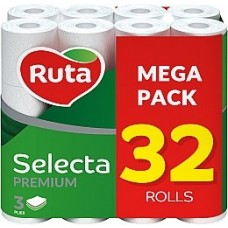 Туалетний папір Рута Selesta Premium 3 шар білий 32шт