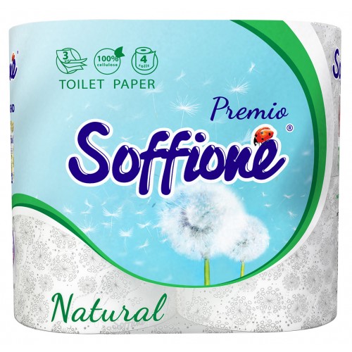 Туалетний папір Soffione Natural 3 шар (4шт)
