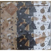 Серветки столові Luxy 3 шар. 33*33см 18шт Святковий колаж