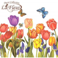 Серветки la Fleur Квіти під вікном 33*33см