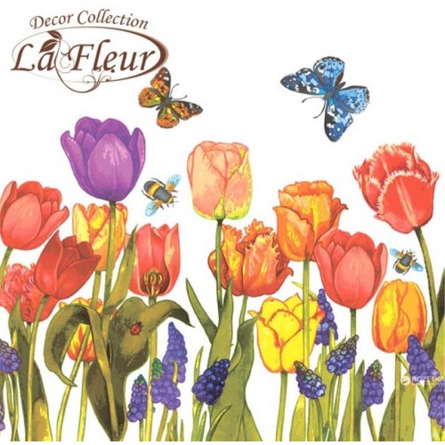 Серветки la Fleur Квіти під вікном 33*33см