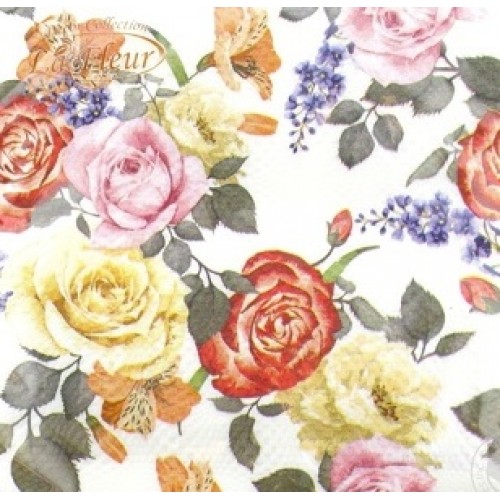 Серветки столові La Fleur 2 шар. 33*33см Дивні троянди 20шт
