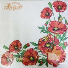Серветки столові La Fleur 2 шар. 33*33см Макове поле 20шт