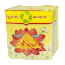 Серветки столові Алсупак 1 шар 24*25 жовті 100шт