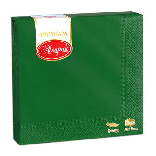 Серветки столові Алсупак 2 шар 33*33 зелені 20шт