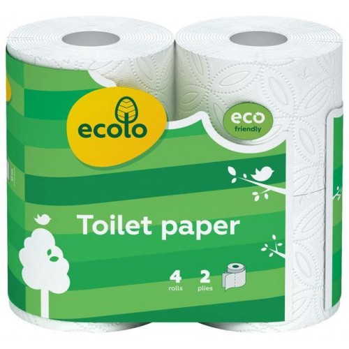 Туалетний папір Ecolo 2 шар білий 4шт