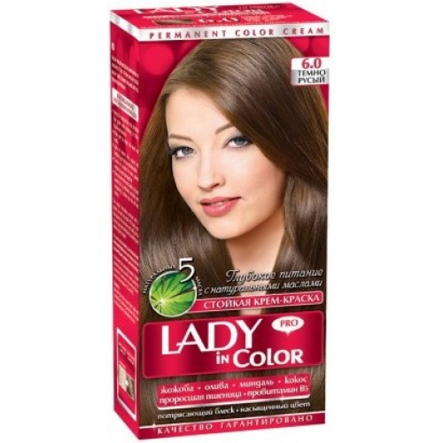 Фарба для волосся Lady in Color №6.0 Темно русявий