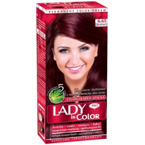Фарба для волосся Lady in Color №6.65 Бордо