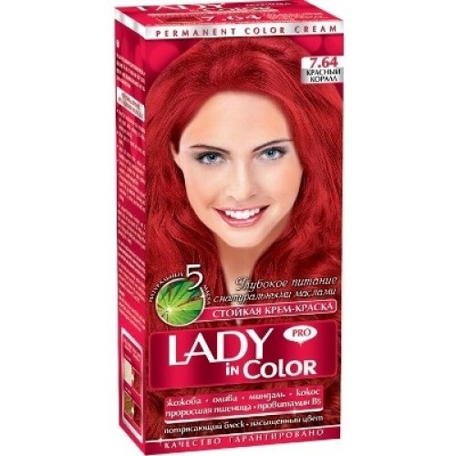 Фарба для волосся Lady in Color №7.64 Червоний корал