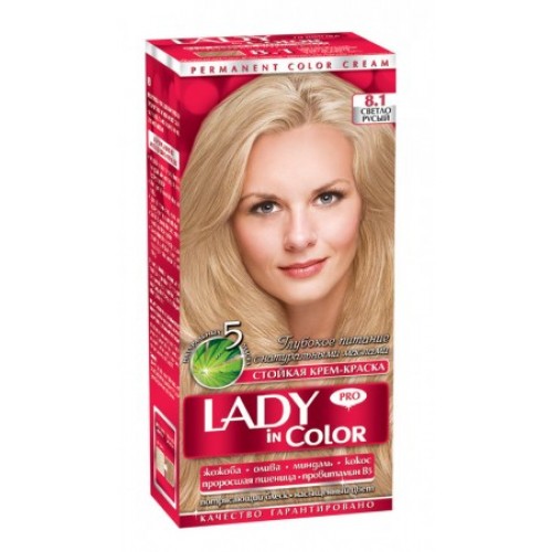 Фарба для волосся Lady in Color №8.1 Світло русявий