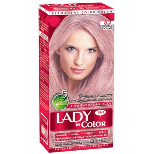 Фарба для волосся Lady in Color №8.2 Рожевий блондин