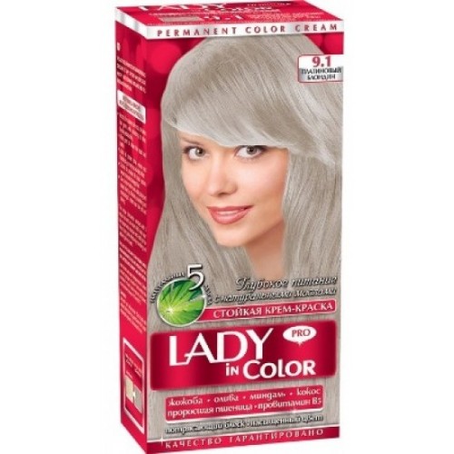 Фарба для волосся Lady in Color №9.1 Платиновий блондин