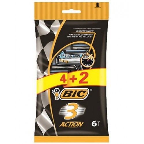 Станки Bic Action чорні 3л (6шт)