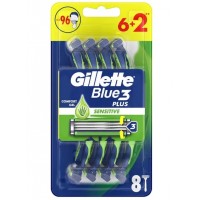 Станки Gillette Blue 3 Sensitive (6+2шт)