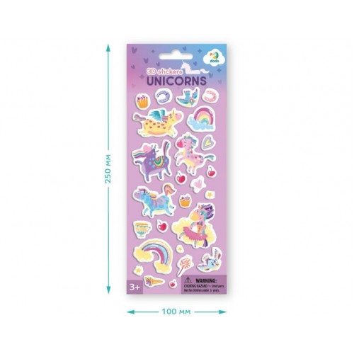 Набір 3D-наліпок Dodo Єдиноріжки