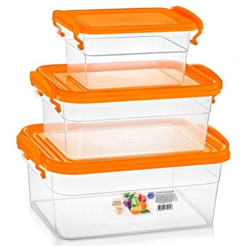 Набір боксів Народний Продукт (0,85л+1,6л+3л) жовтий