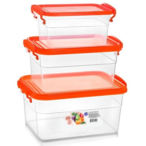 Набір боксів Народний Продукт (3,5л+2л+1,1л) помаранчевий