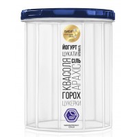 Ємність для сипучих Народний Продукт 1л темно синя кришка