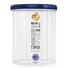 Ємність для сипучих Народний Продукт 1л темно синя кришка
