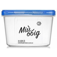 Кругла ємність Народний Продукт Мій Обід 1л синя кришка 