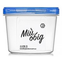Кругла ємність Народний Продукт Мій обід синя кришка 0,3л