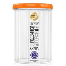 Ємність для сипучих Народний Продукт помаранчева кришка 0,65л  