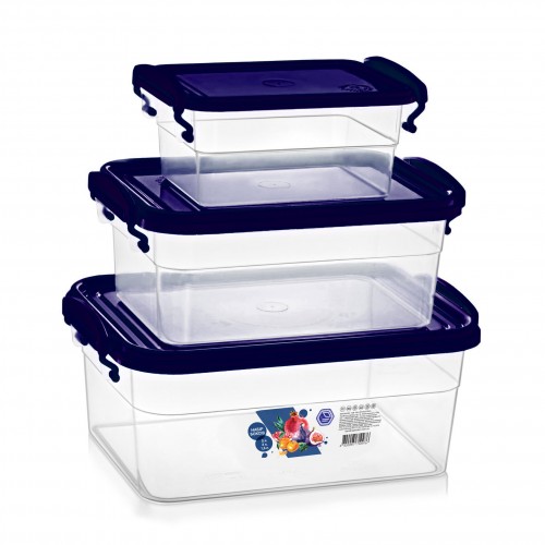 Набір контейнерів Народний продукт синя кришка 1,6л+3л+5л  