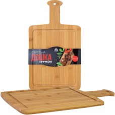 Дошка для нарізання бамбукова з ручкою 35*20см