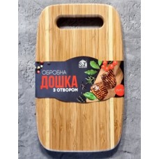 Дошка обробна бамбукова з силіконовими вставками 30*20*1,5см